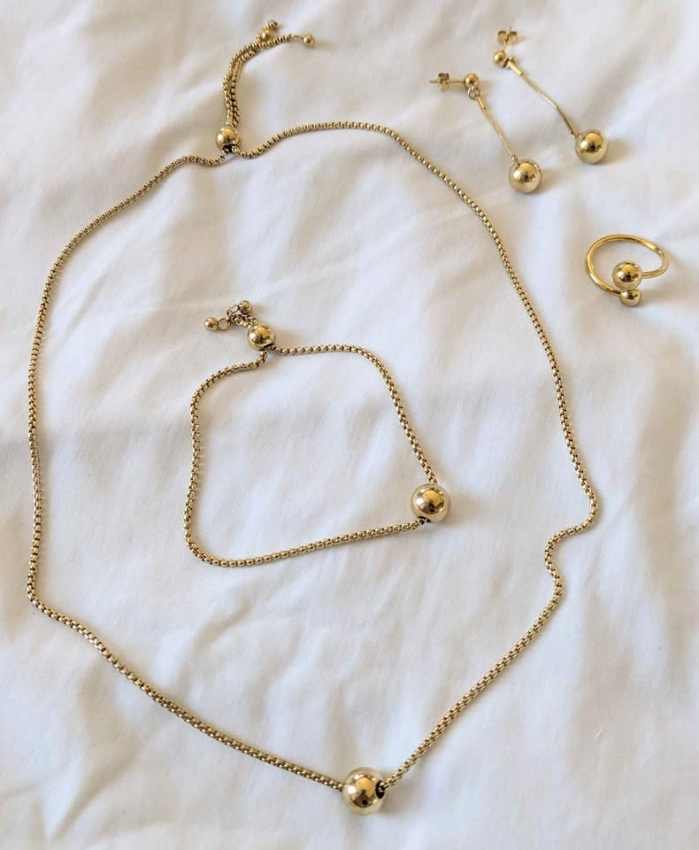 Brand New 18K Gold-Plated 4-Piece Jewelry Set - photo 2