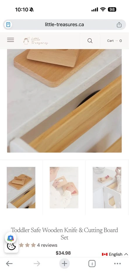Little Treasure Wooden Cutting Board with Knife - photo 2