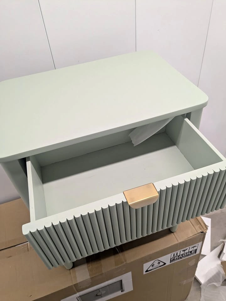 Fluted Sage Green Nightstand / Accent Cabinet – Brand New - photo 2