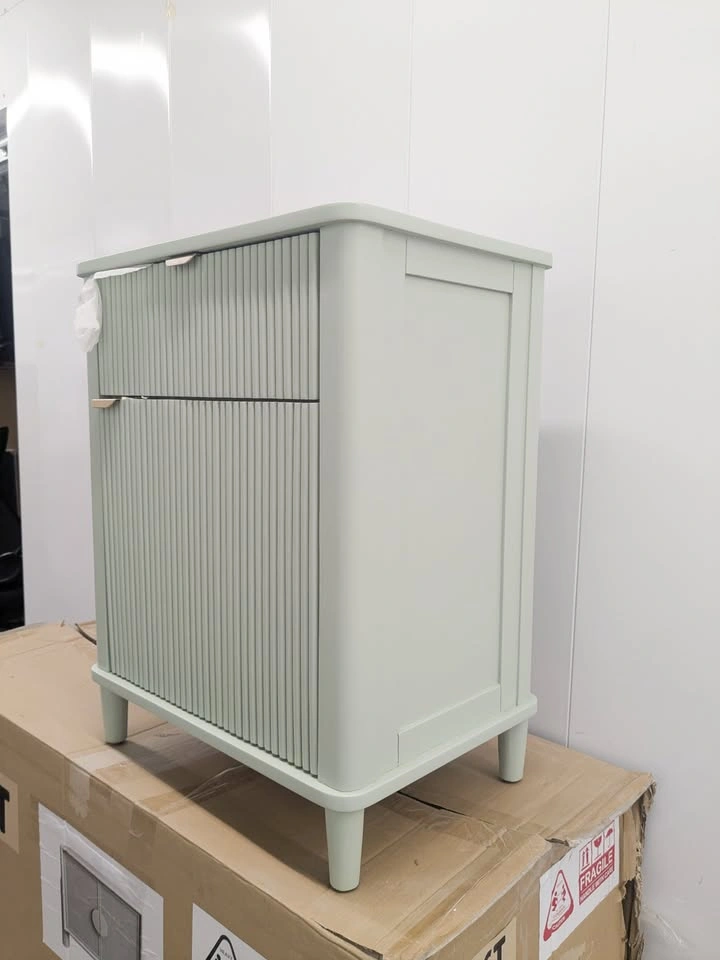 Fluted Sage Green Nightstand / Accent Cabinet – Brand New - photo 3