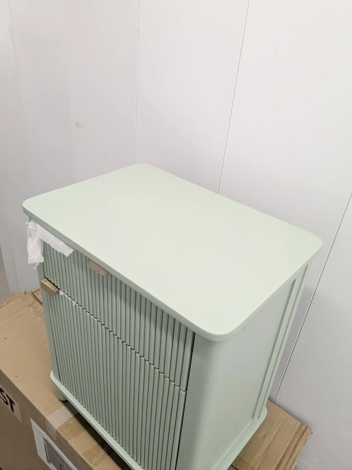 Fluted Sage Green Nightstand / Accent Cabinet – Brand New - photo 4