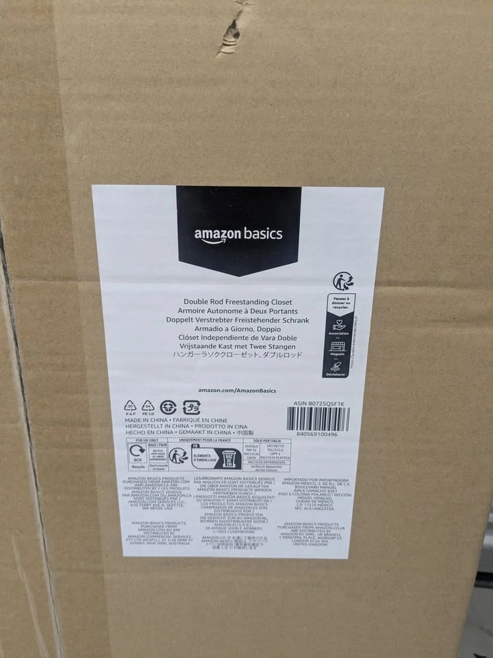 Amazon Basics Double Rod Freestanding Closet – New in Box - photo 2