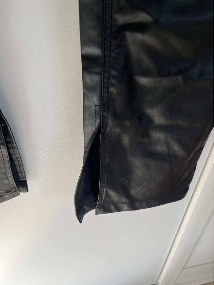 Zara Split Hen Straight Leg PU Leather Pants US 4 - photo 2