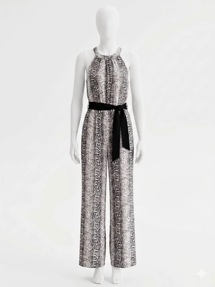 NWT Love&Legend Snakeskin Halter Wide-Leg Jumpsuit - 24 Plus