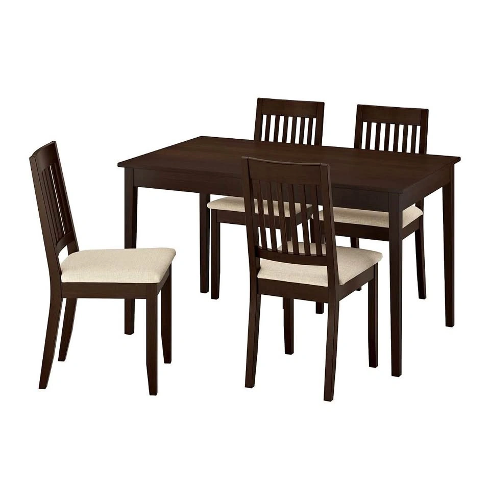 IKEA LANEBERG Dining Table with 4 Chairs - Dark Brown