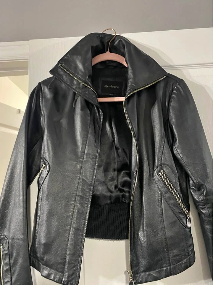 Moto style Mendocino leather jacket