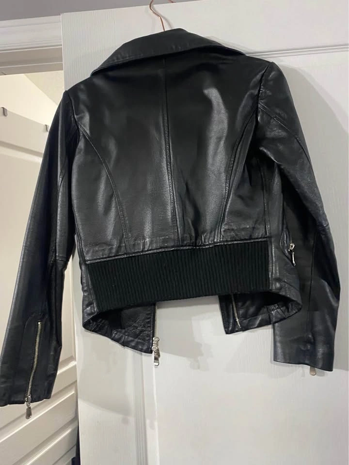 Moto style Mendocino leather jacket - photo 3