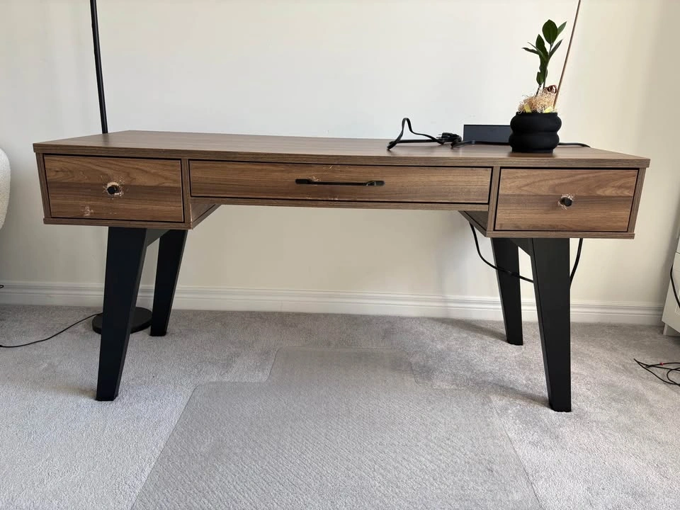 Work or Study Table with Power Bar - Natural Walnut - photo 2