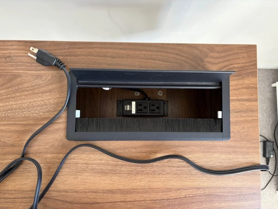 Work or Study Table with Power Bar - Natural Walnut - photo 4