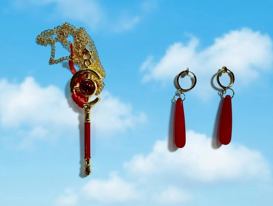 Frieren Authentic Gold Necklace/Pendant & Earrings