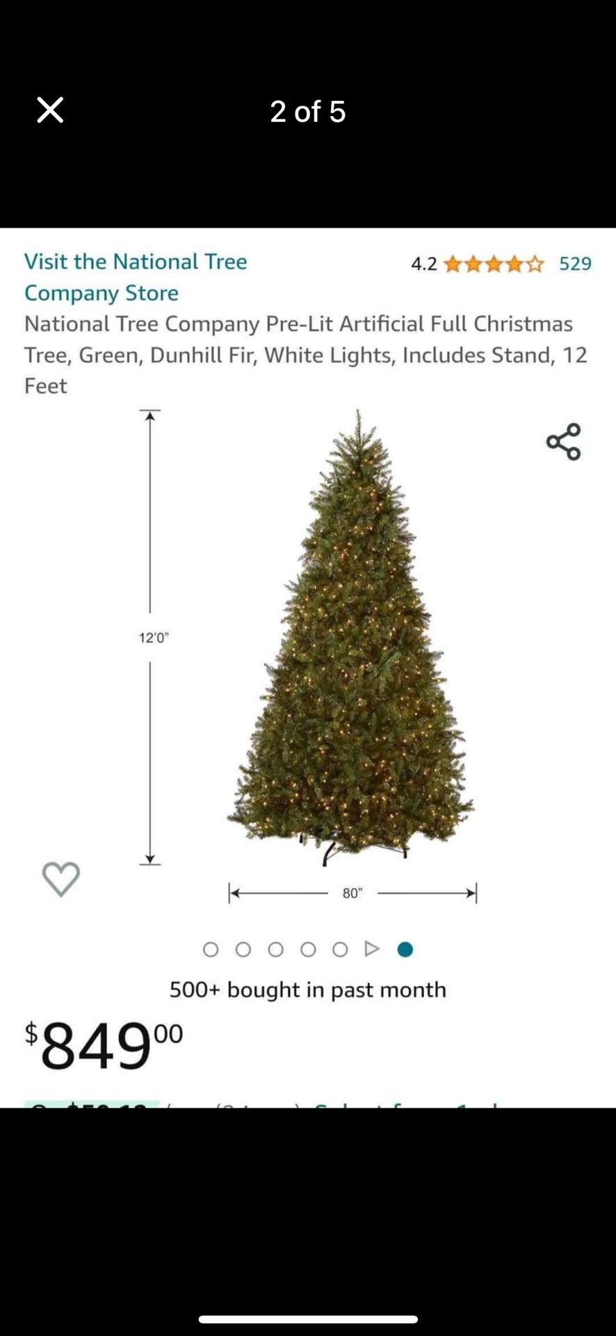 12ft Christmas Tree New $600