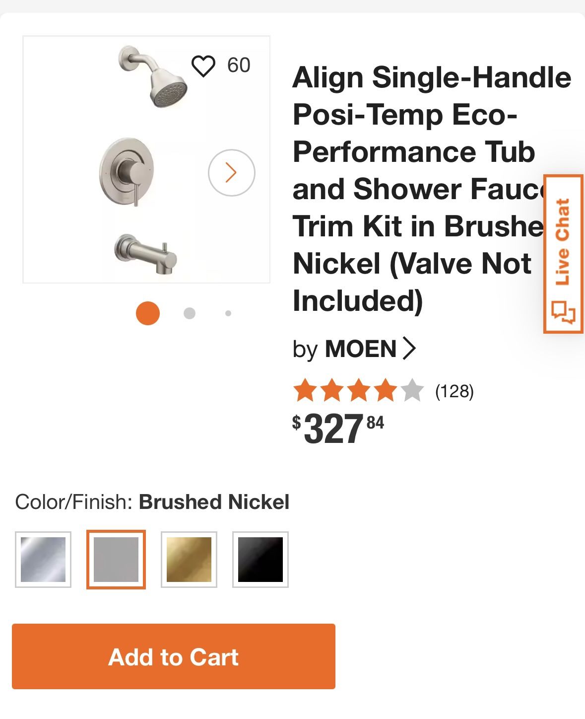 Moen Shower Trim $100 - photo 2