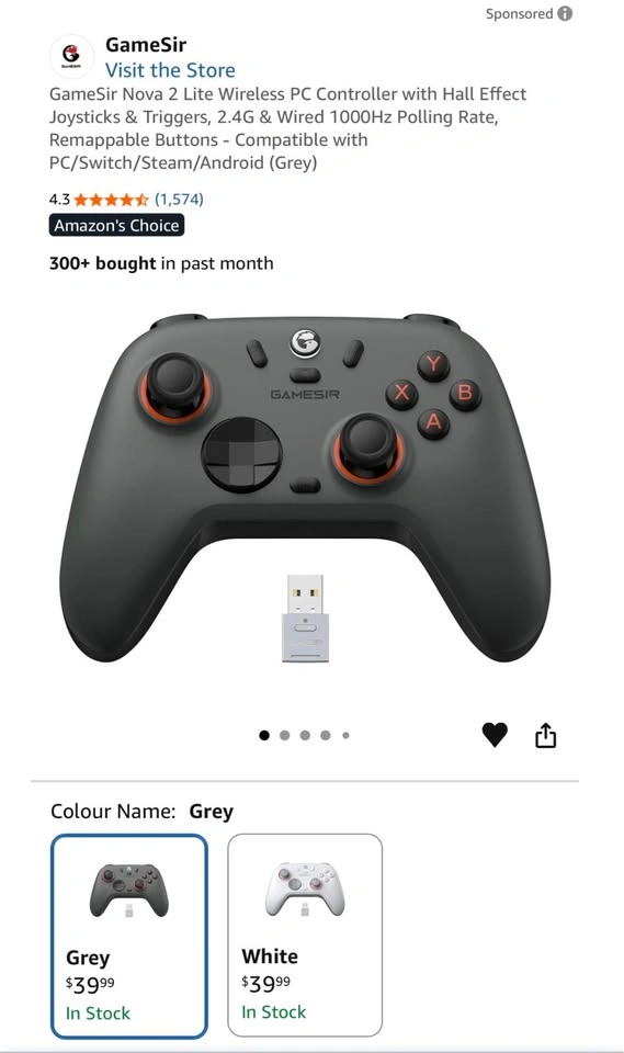 New - Wireless PC Controller (Grey) - photo 4
