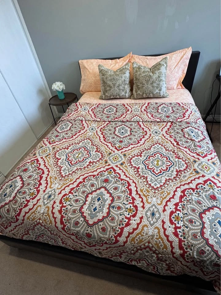 Queen Bed Frame with 16” Posturepedic Mattress - photo 2