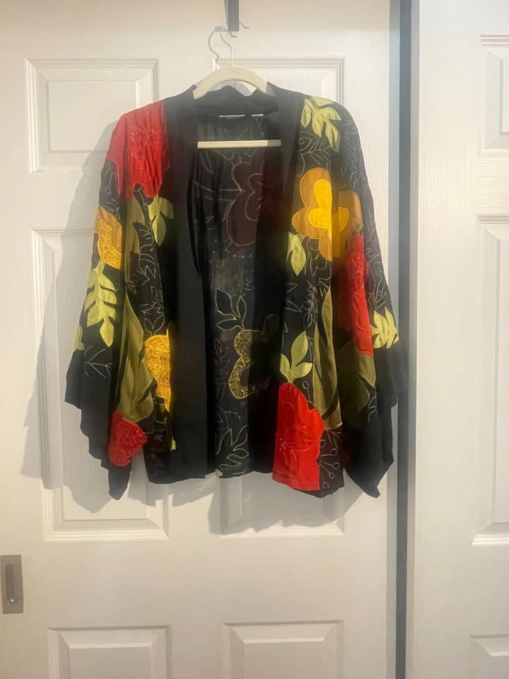 CHICO's Design Appliquéd & Embroidered Sheer Rayon Kimono Jacket - photo 3