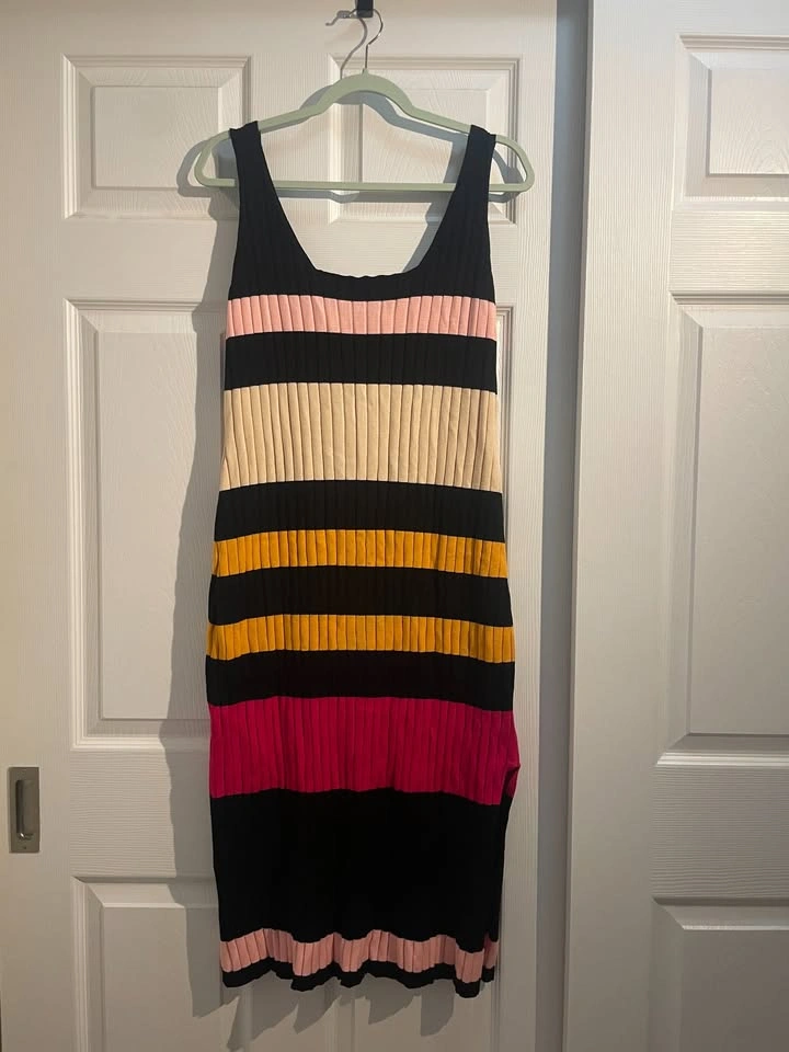 11 Honore Stripe Viscose Midi Tank Dress Plus Size 1/XL - photo 2