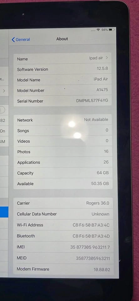 Apple iPad Air (Model A1475) for sale