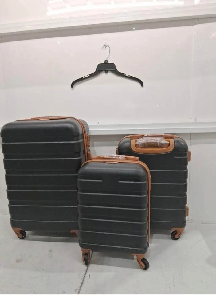 3PC COOLIFE SPINNER LUGGAGE SET - BLACK/BROWN - photo 4