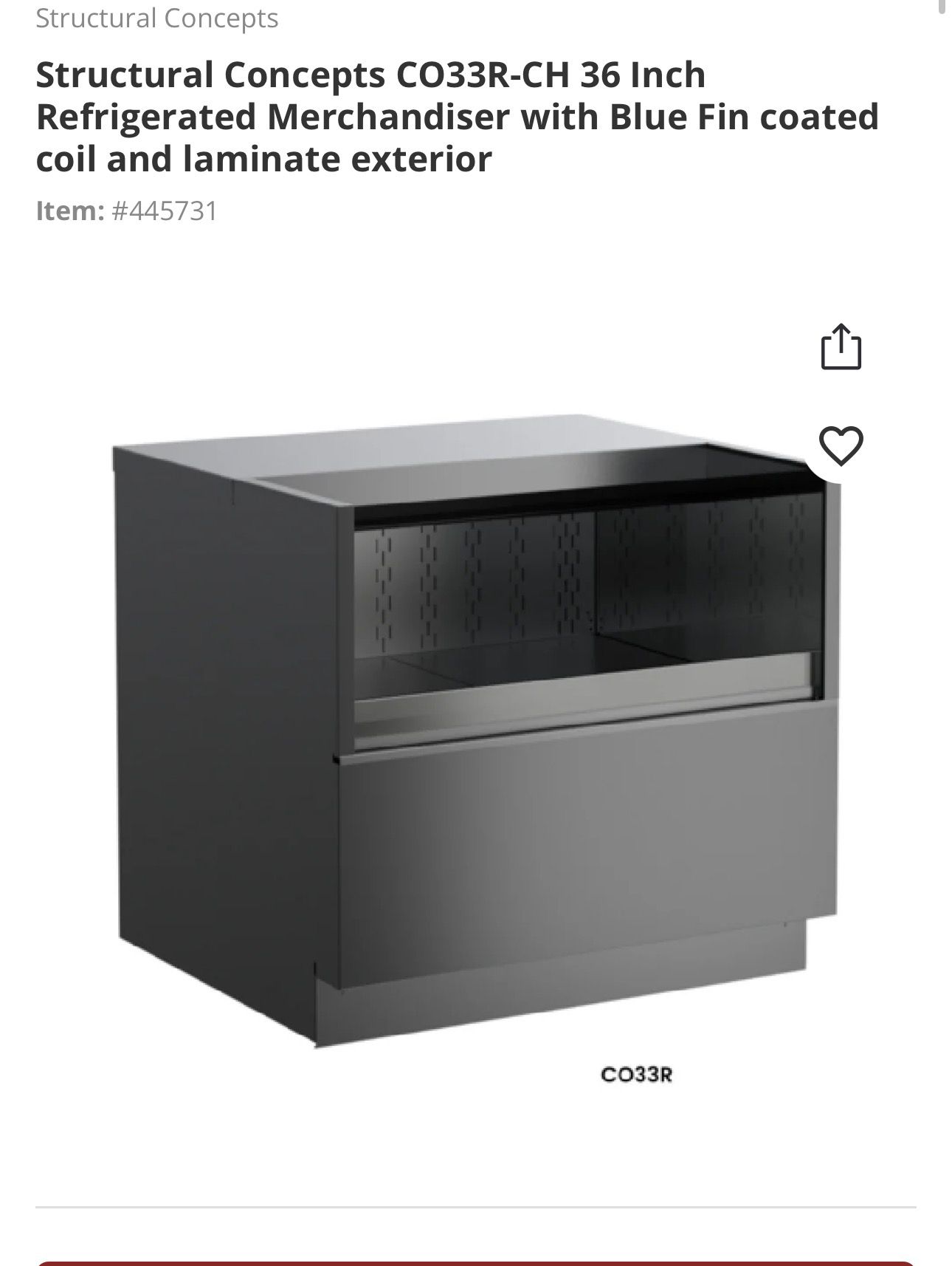 Structural Concepts CO33R-CH 36" Refrigerated Merchandiser