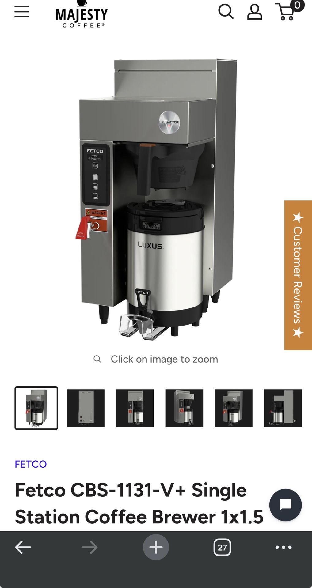 Fetco CBS-1131-V+ Coffee Brewer 1x1.5 kW/100-120V