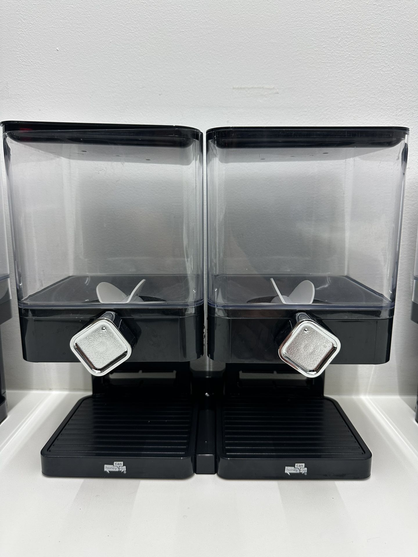 Honey-Can-Do Dual Dry Food Dispenser Black/Chrome