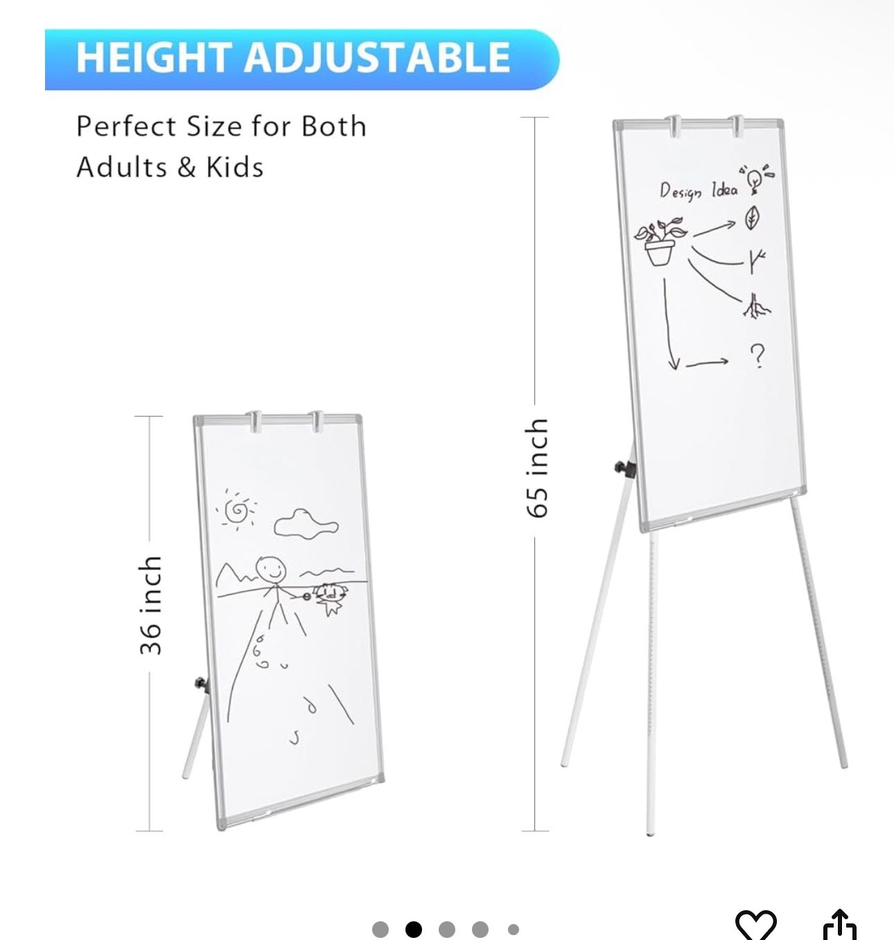Maxtek Magnetic Whiteboard Easel 36x24 - photo 2