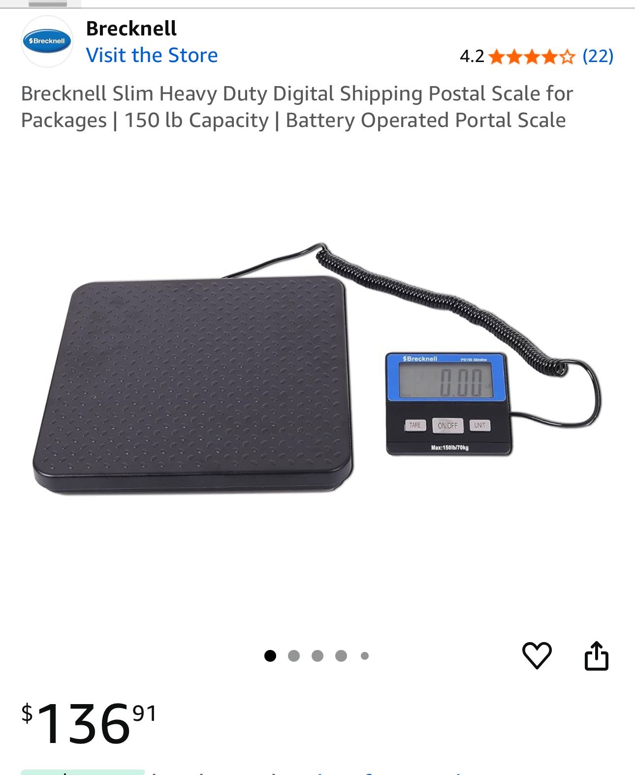 Brecknell Digital Shipping Scale - 150 lb Capacity - photo 3