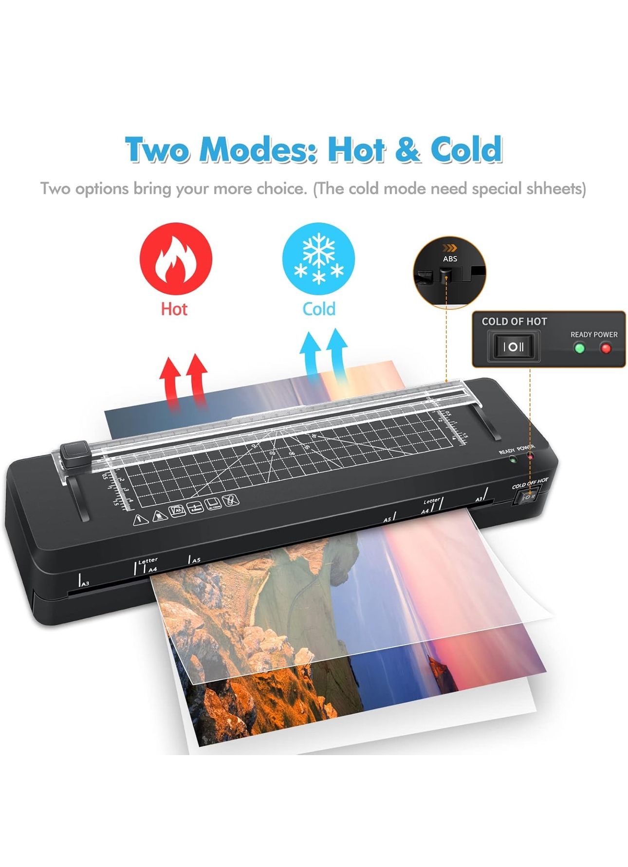 A3 Laminator Machine with 50 Pouches, 13 Inch, Cutter, Rounder