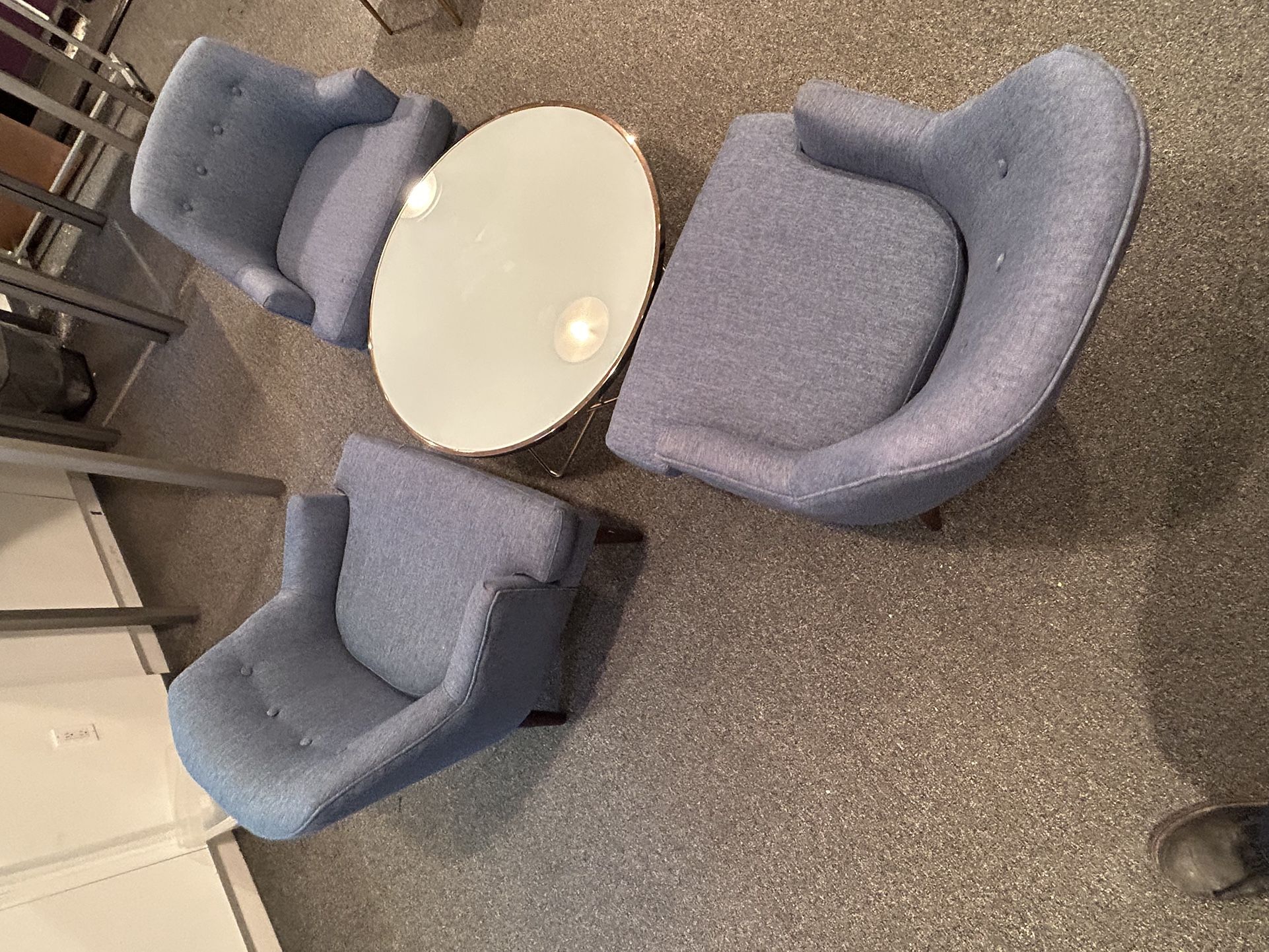 Round Coffee Table Set with 3 Chairs