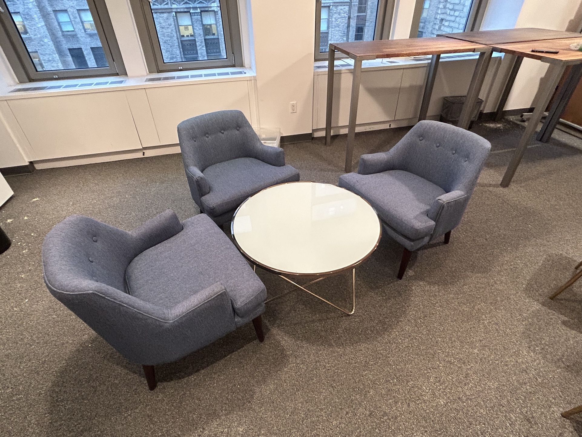 Round Coffee Table Set with 3 Chairs - photo 2