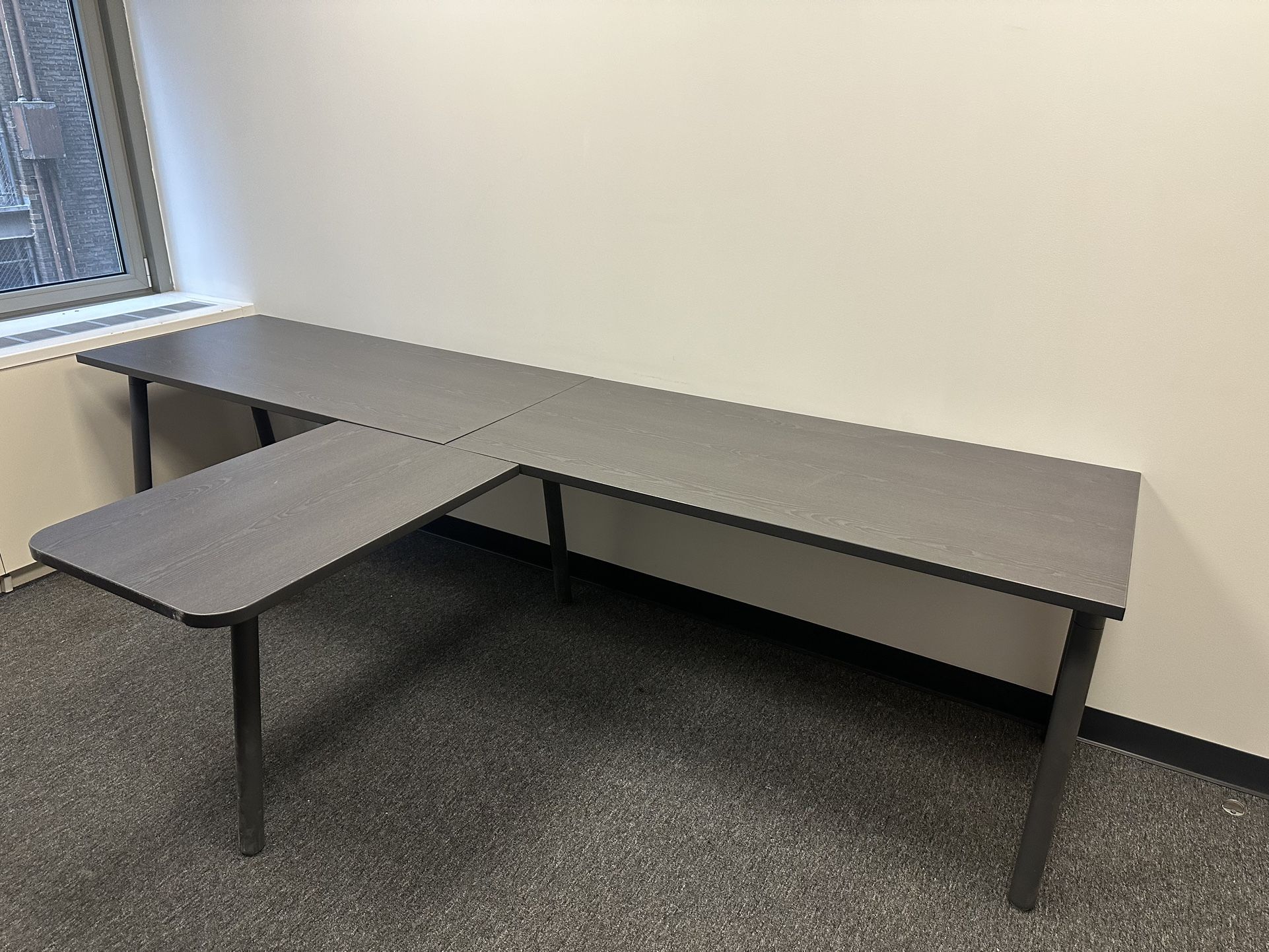 Poppin Double Desk With Return - photo 2