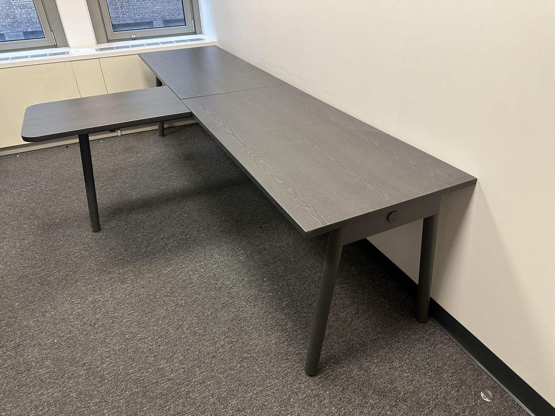 Poppin Double Desk With Return - photo 3
