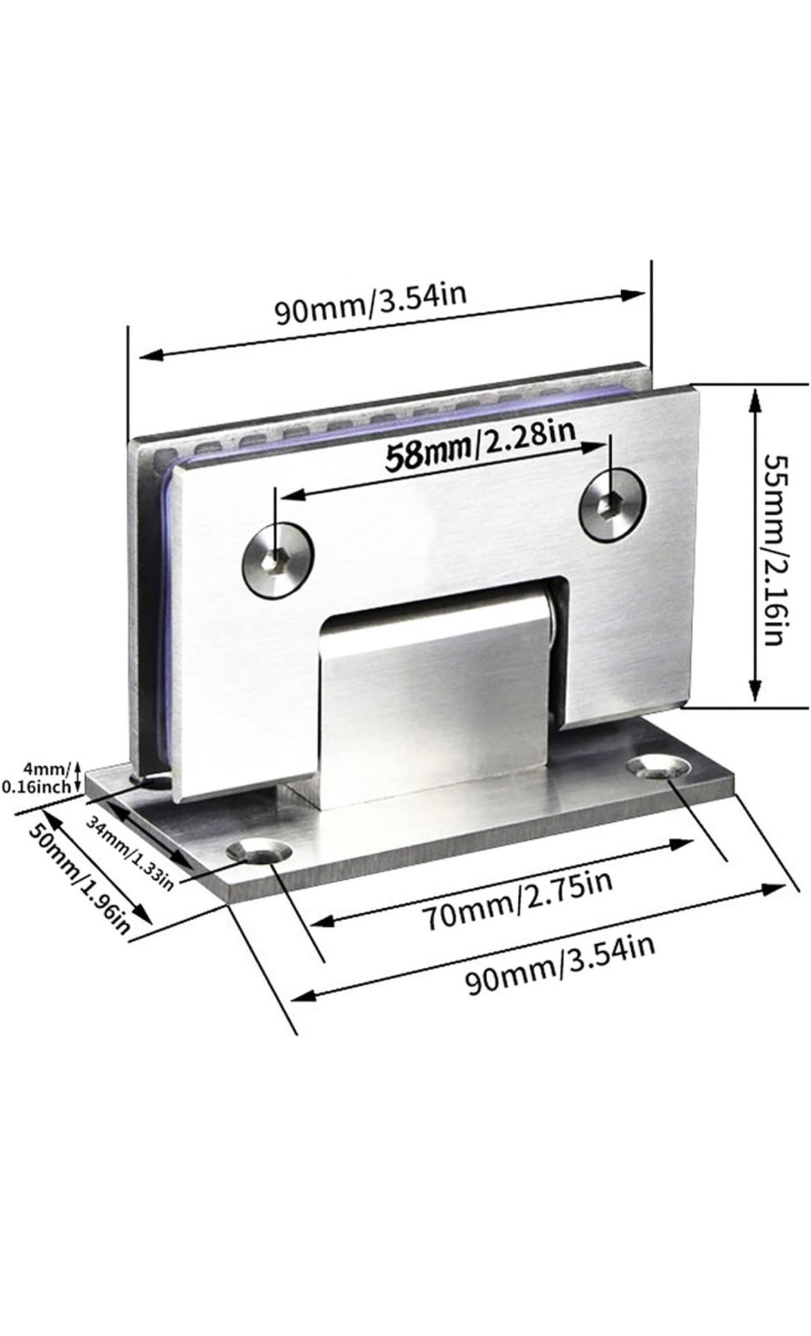 Sayayo 90 Degree Glass Clamp Hinge for Glass Doors (8-12mm) - photo 3
