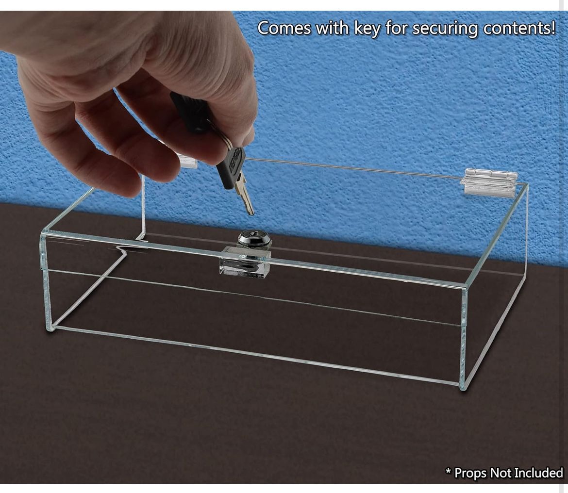Locking Acrylic Display Case 12"x8"x4" w/ Keys - photo 3