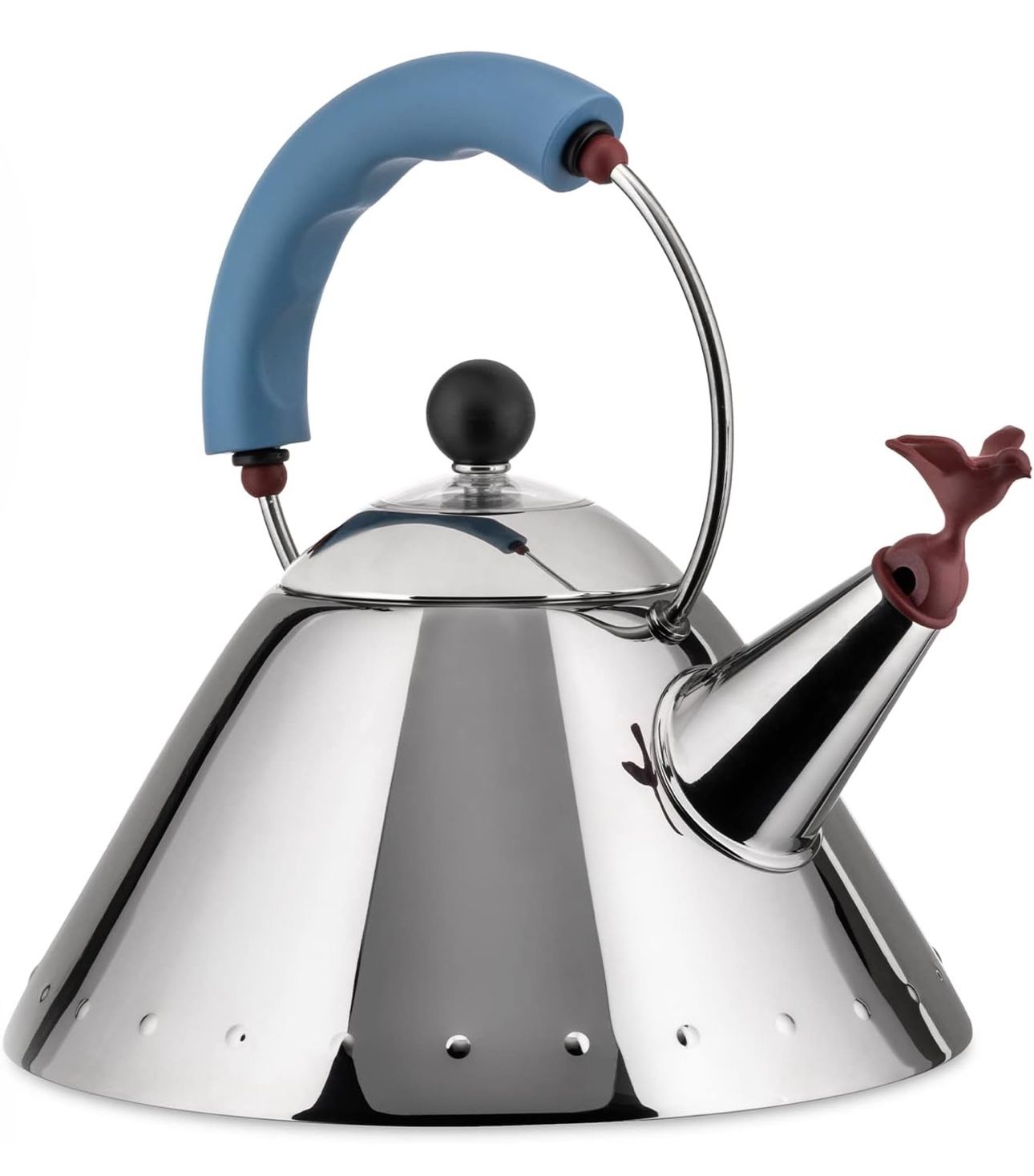 Alessi Kettle, 9'' H x 8.5'' W x 8.5'' D, Blue