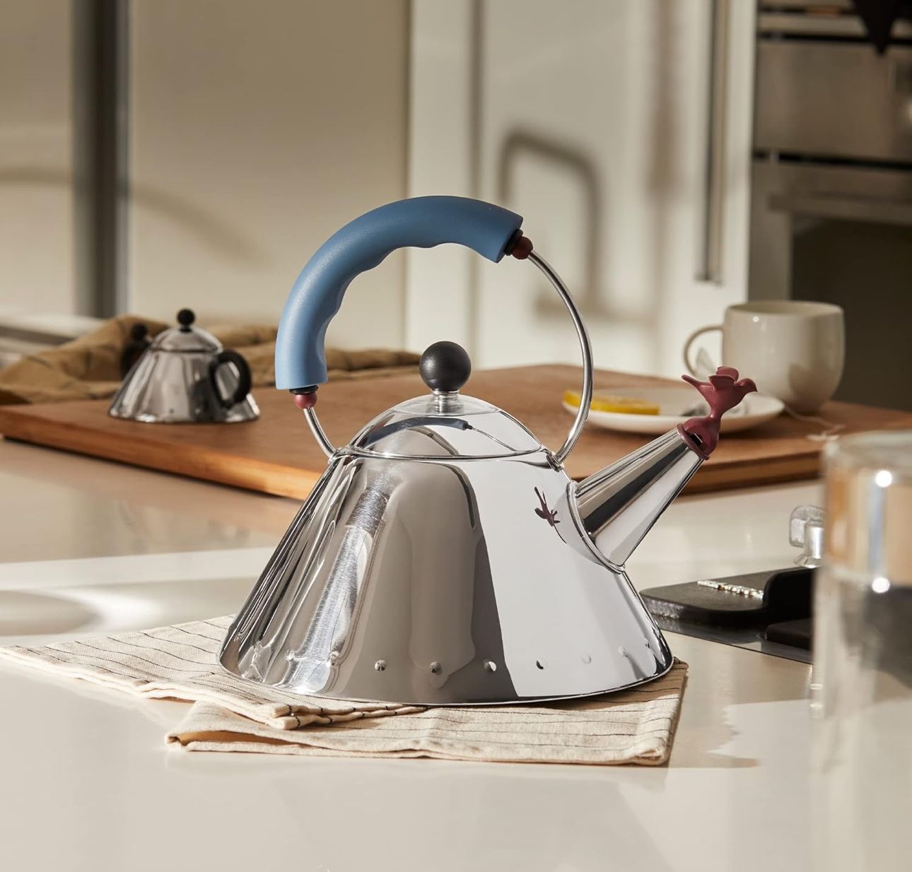 Alessi Kettle, 9'' H x 8.5'' W x 8.5'' D, Blue - photo 3