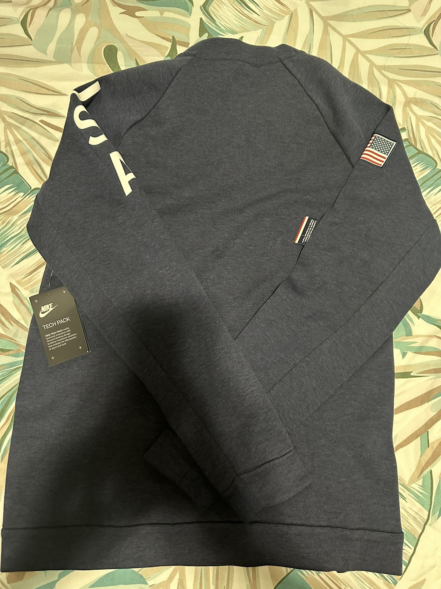 US Olympic Team Sweatshirt Blue Adult M Nike Tech Crewneck - photo 4