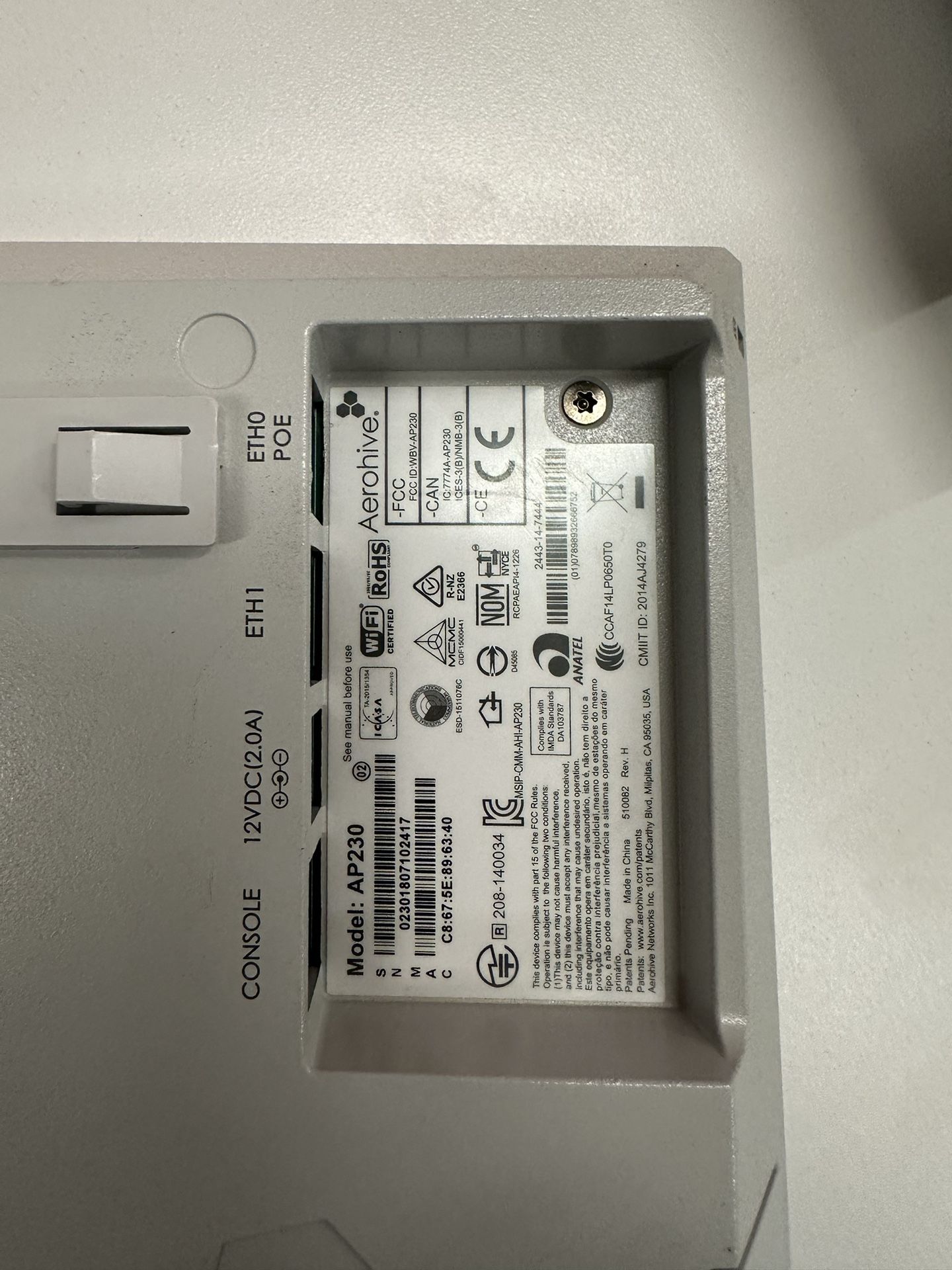 Aerohive AP130 AH-AP-130-AC-FCC Wireless Access Point - photo 2
