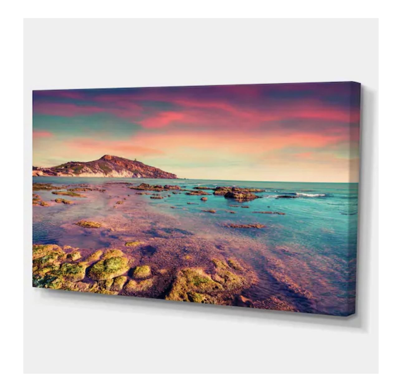 Art Sea Sunrise Landscape Modern Abstract Oil Painting - photo 2