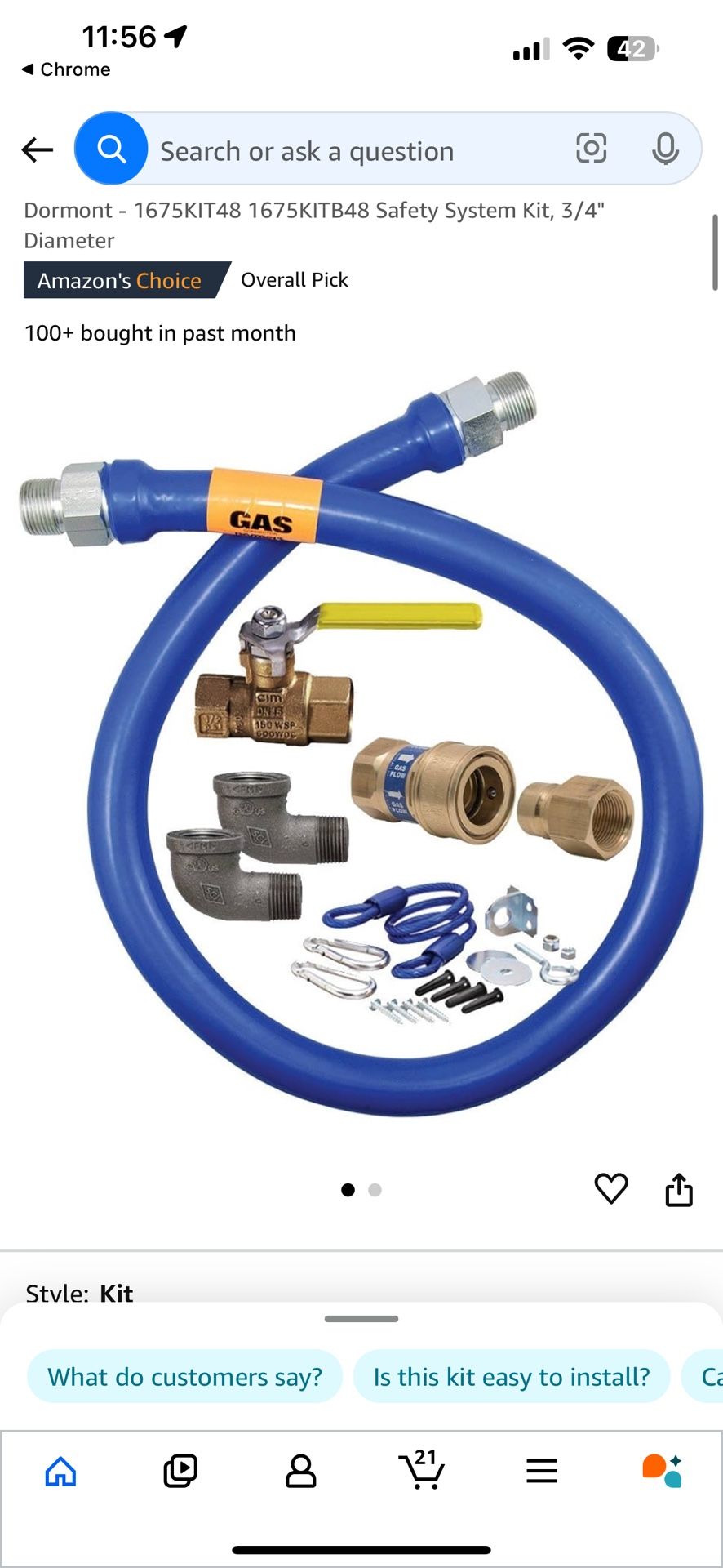 Dormont Safety System Kit 3/4"