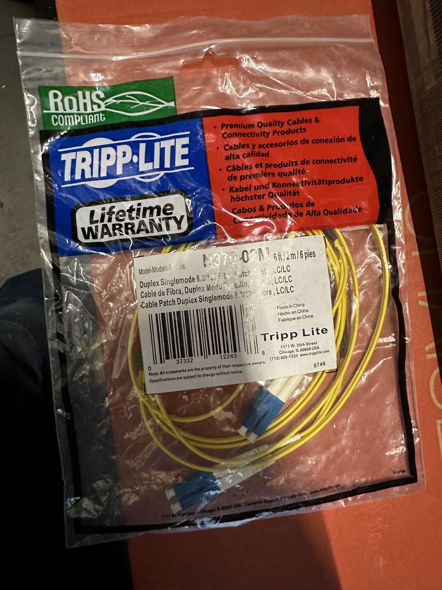 Tripp Lite 3m Duplex LC SC 8.3 125 Fiber N366-03m