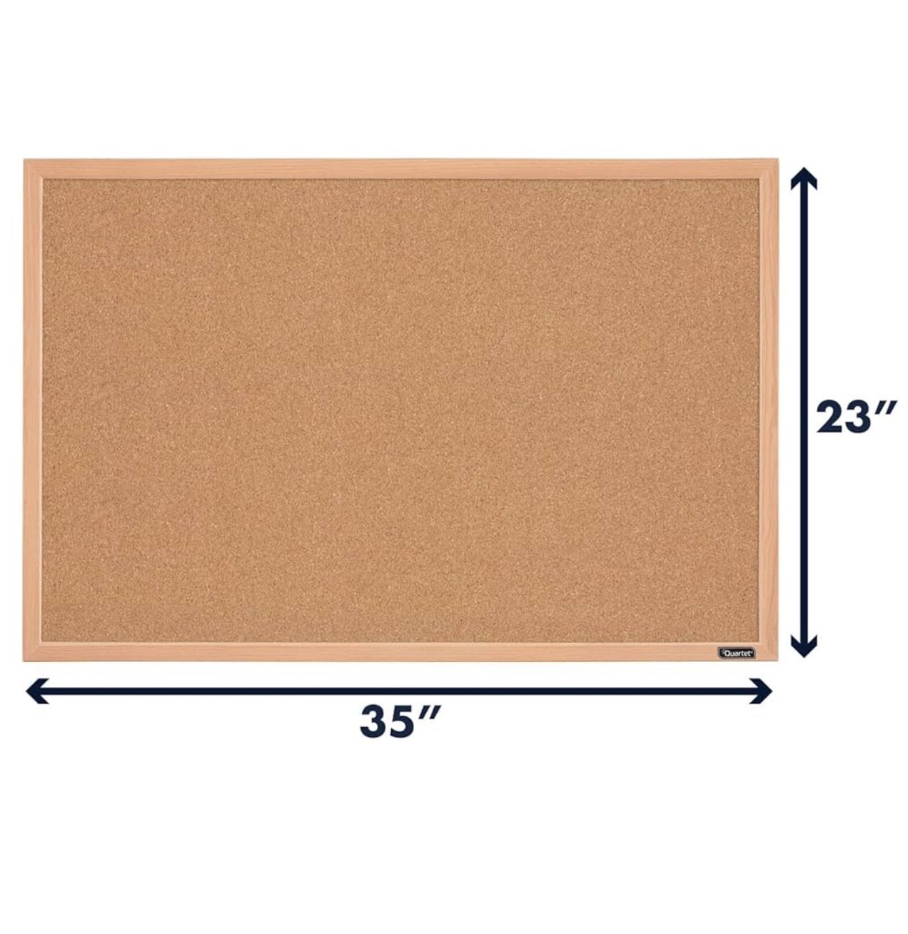 Quartet Cork Board Bulletin Board, 23" x 35" Framed
