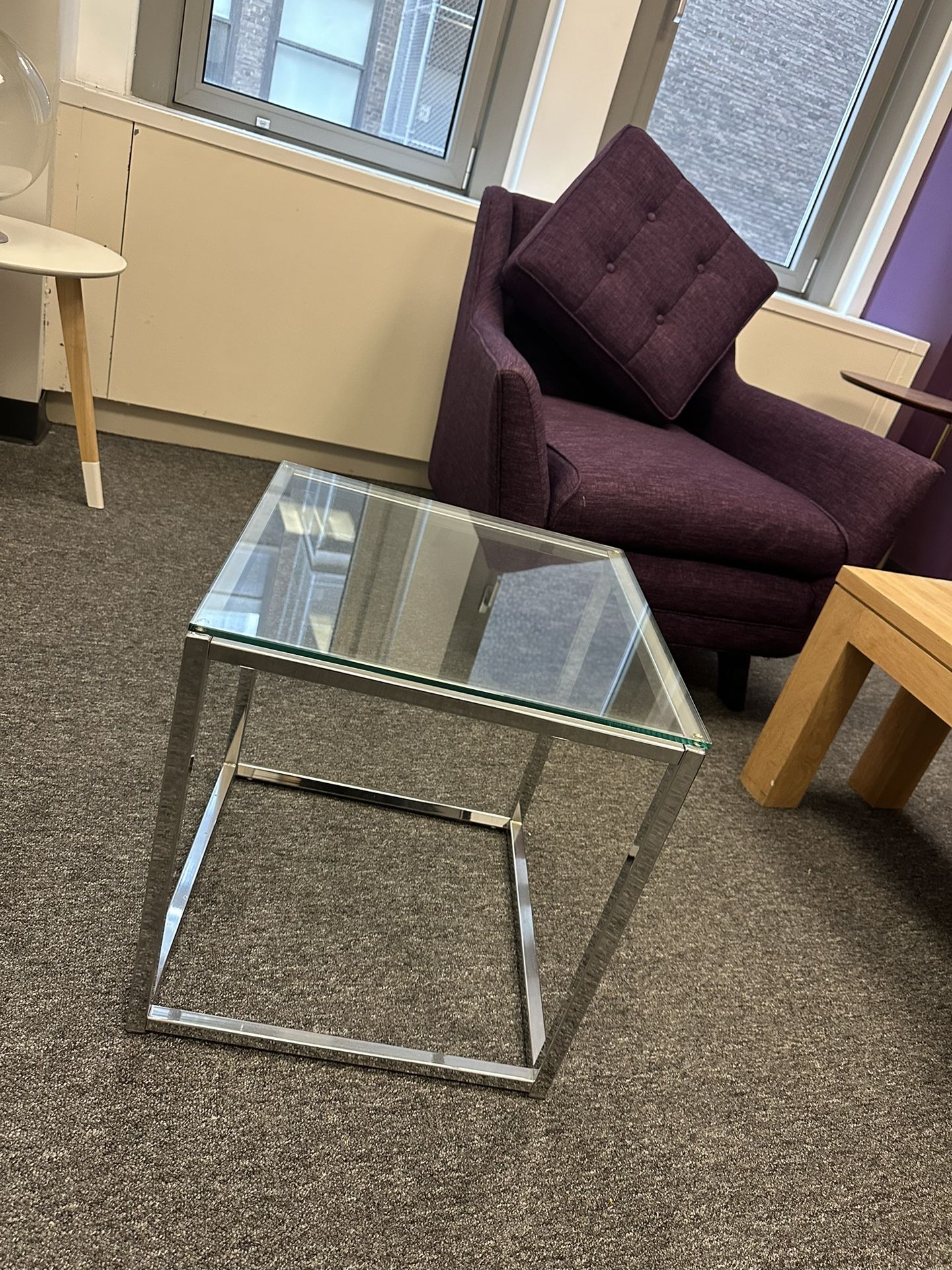 Cortesi Home Kent End Table, 18'' Square, Silver Stainless Steel - photo 3