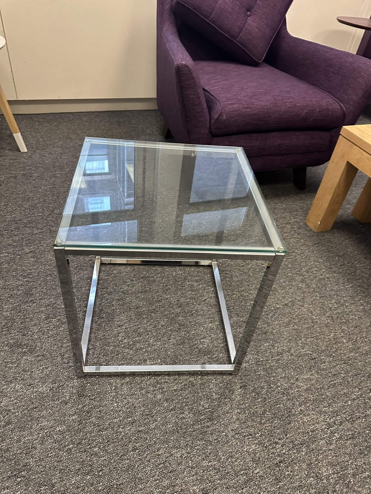 Cortesi Home Kent End Table, 18'' Square, Silver Stainless Steel - photo 4