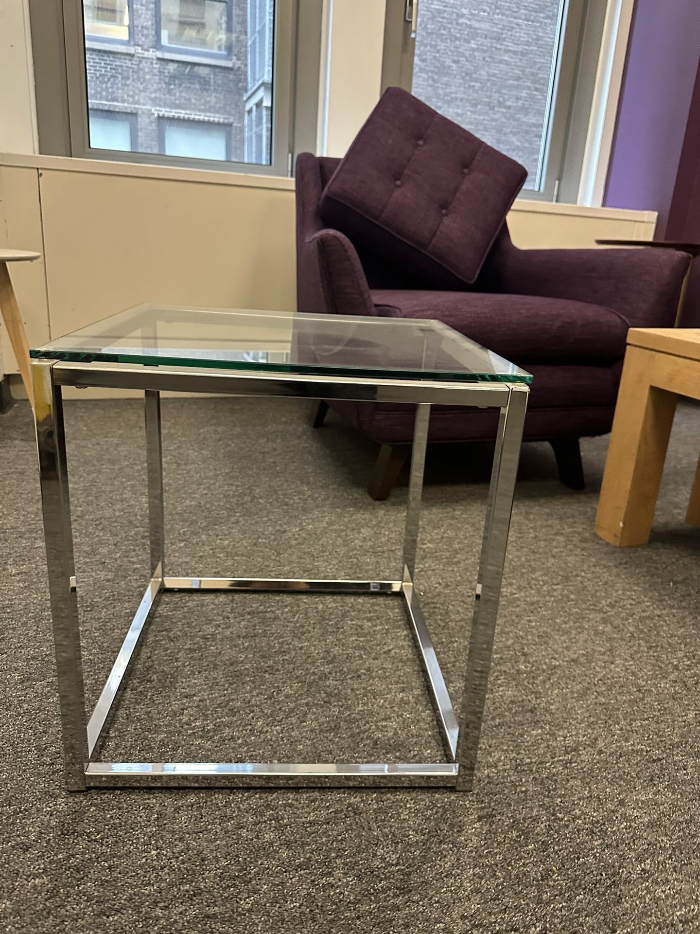 Cortesi Home Kent End Table, 18'' Square, Silver Stainless Steel - photo 5