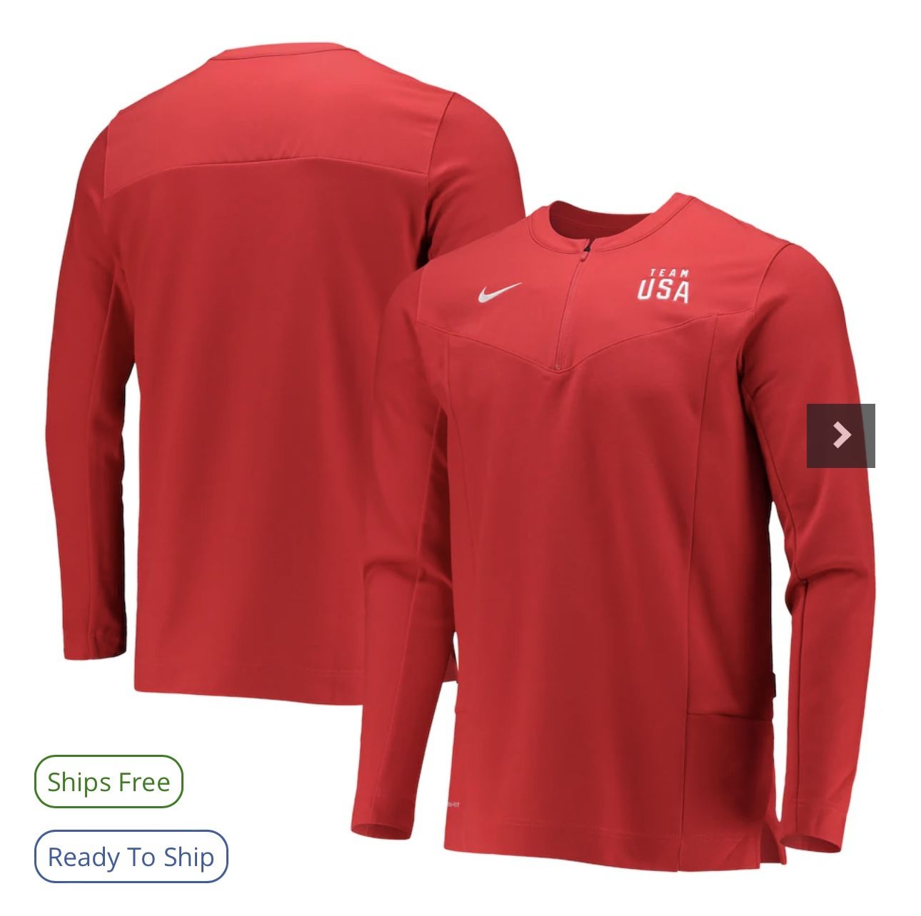 Men's Nike Navy Team USA Half-Zip Performance Jacket