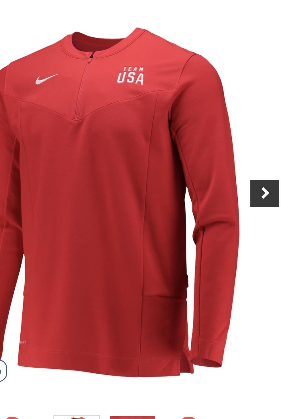 Men's Nike Navy Team USA Half-Zip Performance Jacket - photo 2