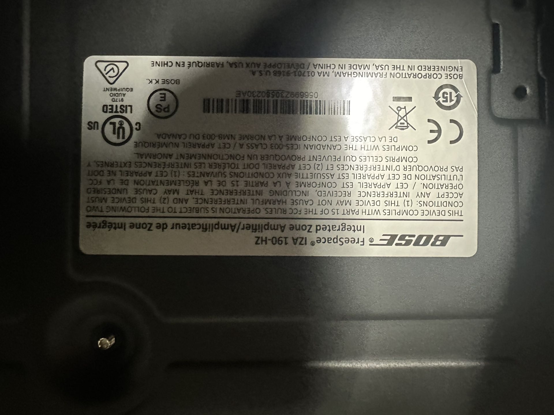 Bose Professional Freespace IZA 190-Hz Amp (70/100V) - photo 5