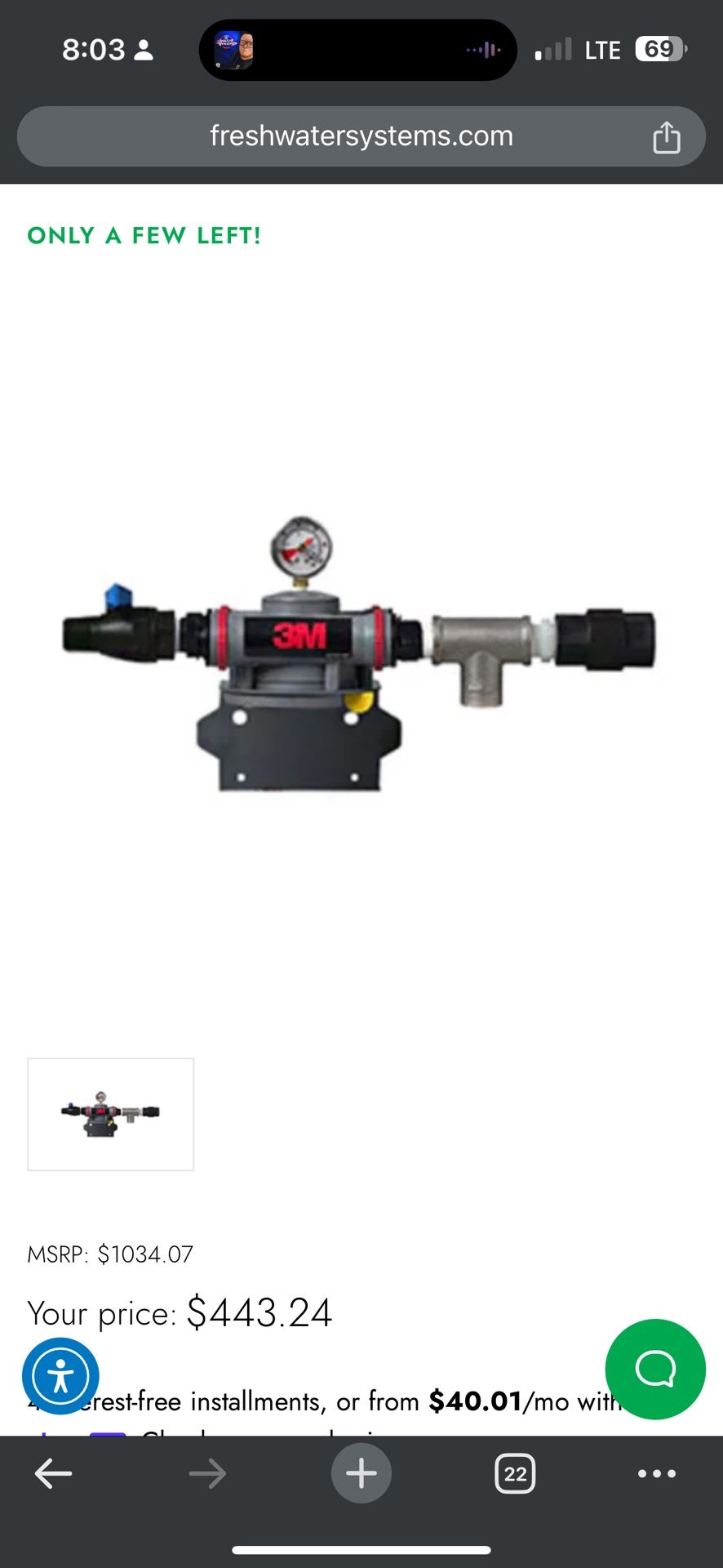 3M Purification DP1XX Dual Port Single Manifold Assembly