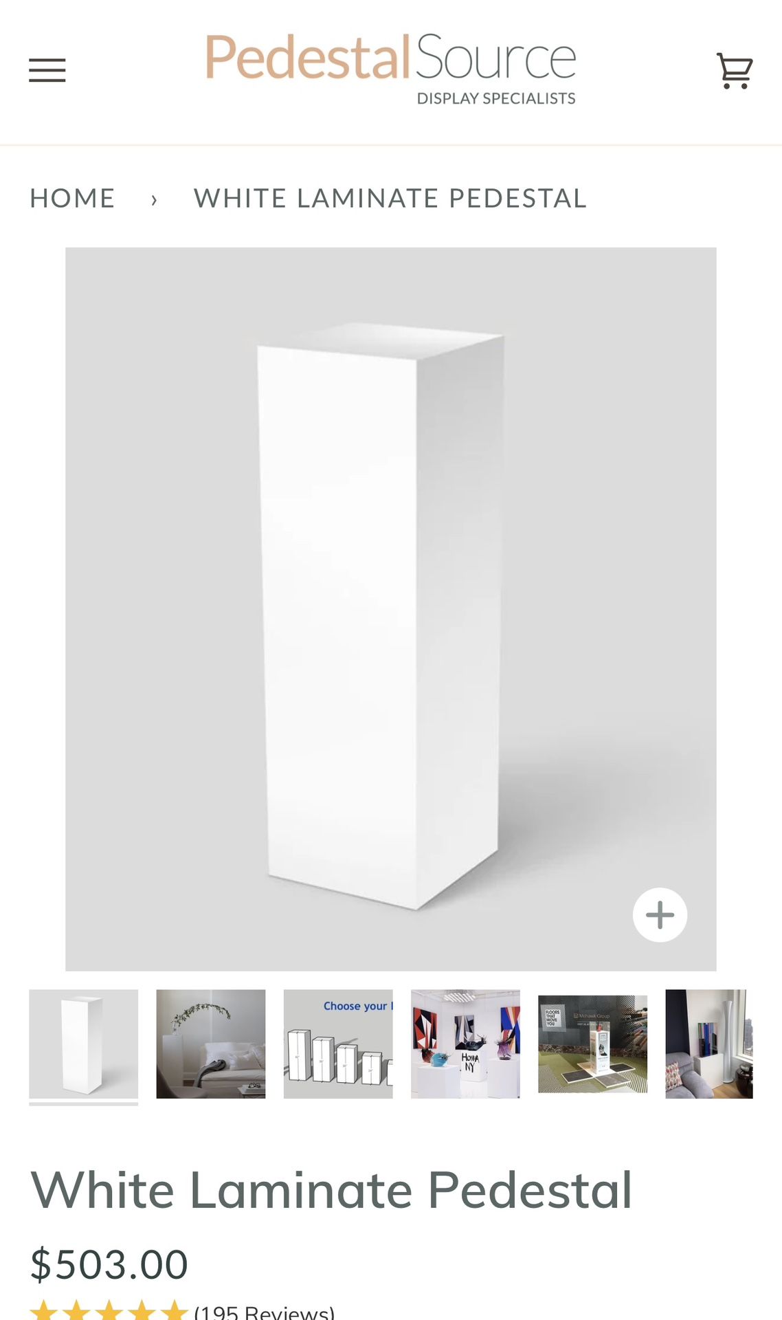 WHITE LAMINATE PEDESTAL